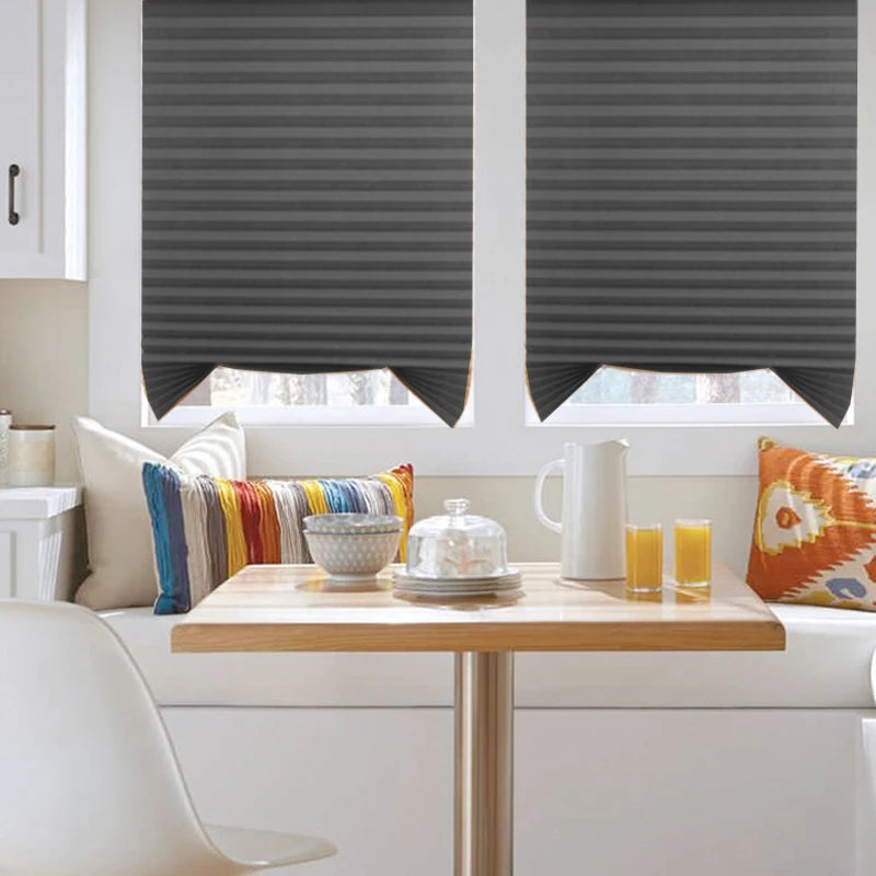 Self-Adhesive Pleated Blinds – Half Blackout Privacy Shades for Home Windows