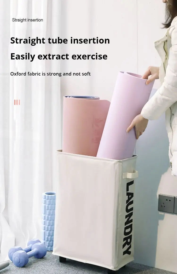 Rolling Slim Laundry Hamper – 22 Inch Waterproof Sorter for Home Organization