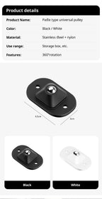 Mini Stainless Steel Swivel Wheels – 360 Degree Adhesive Casters for Furniture