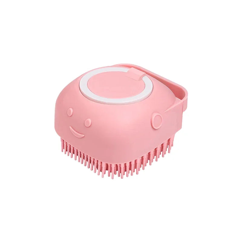 Silicone Pet Bath Brush – Shampoo Dispenser for Dog and Cat Grooming