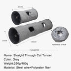 Collapsible Suede Cat Tunnel – Interactive Play Tube for Large Pets