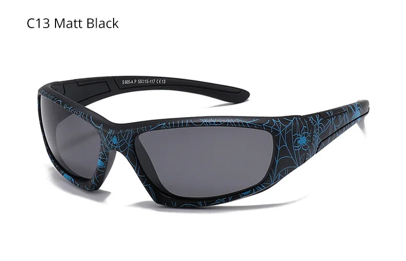 Polarized Spider Web Kids Sunglasses – UV400 Outdoor Sport Shades for 3-9y