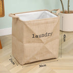 Foldable Jute Laundry Basket – Large Capacity Fabric Storage for Bathroom