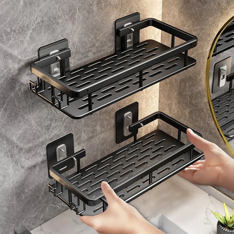 Adhesive Corner Shower Shelf – No Drill Wall Storage for Bathroom Organization