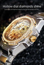 Skeleton Automatic Watch – Luxury Stainless Steel Diamond for Men