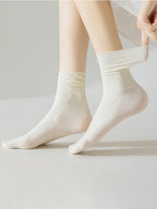 Women Mid Length Cotton Socks – Soft Breathable Casual Daily Wear