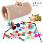 Interactive Cat Play Tunnel – Foldable Mouse and Fish Toy Set for Pets
