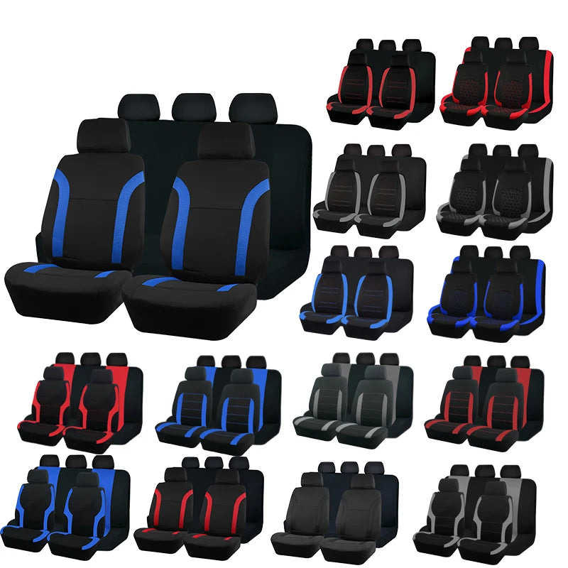 Universal Polyester Car Seat Cover Set – Bicolor Protector for Auto Interior