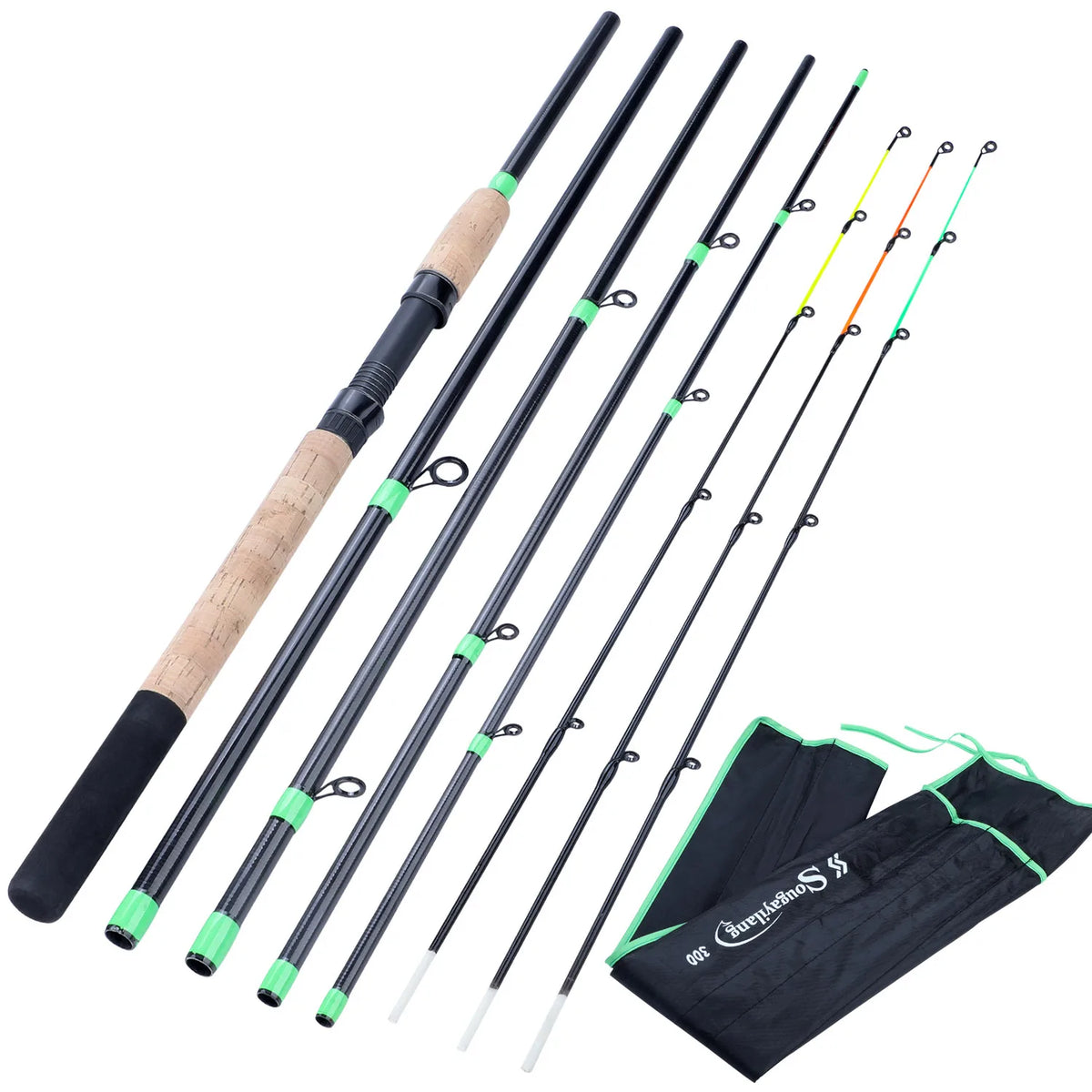 Carbon Fiber Feeder Fishing Rod – 3M Cork Handle Pole for Carp Angling
