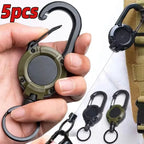 Retractable Steel Wire Carabiner – Heavy Duty Keychain for Outdoor Gear