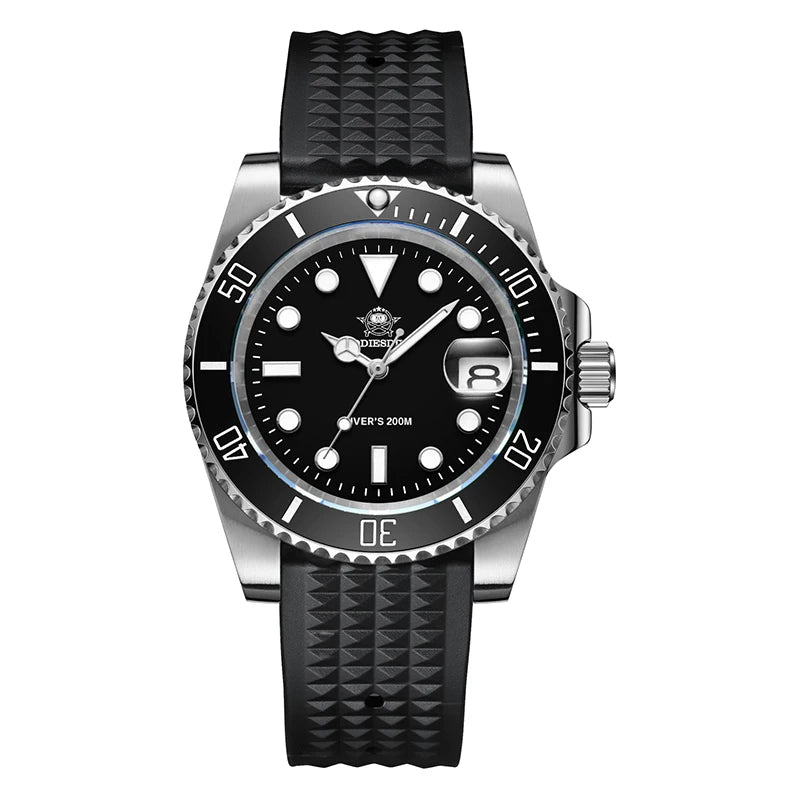 ADDIESDIVE Quartz Dive Watch – Stainless Steel Ceramic Bezel for Scuba Diving