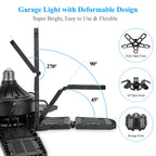 LED Garage Light – 11 Adjustable Panels for Workshop Industrial Lighting