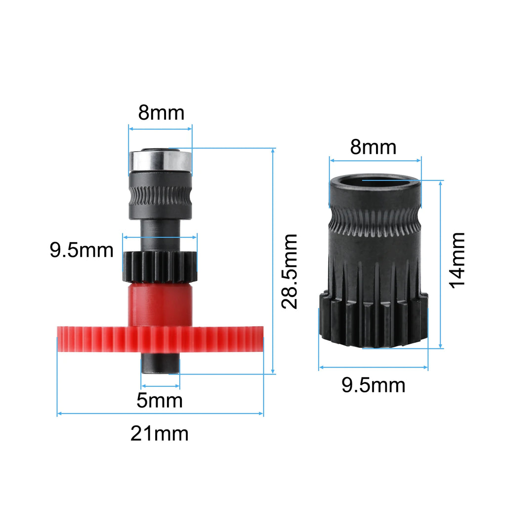 Hardened Steel Extruder Gear Kit – Nickel-Plated for 3D Printer Direct Drive