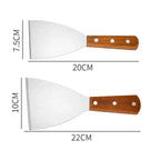 Stainless Steel Oblique Spatula – Wooden Handle for Grilling and Cooking