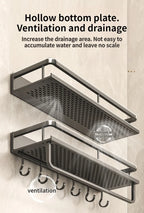Aluminum Bathroom Shelf – Wall Mounted Storage Rack for Kitchen and Shower