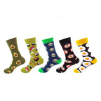Colorful Cotton Crew Socks – Novelty Patterned Dress Wear for Men