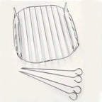 Stainless Steel Air Fryer Rack – Grill Stand with Skewers for Cooking