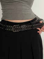 Rivet Studded Leather Belt – Fashion Waist Accessory for Women