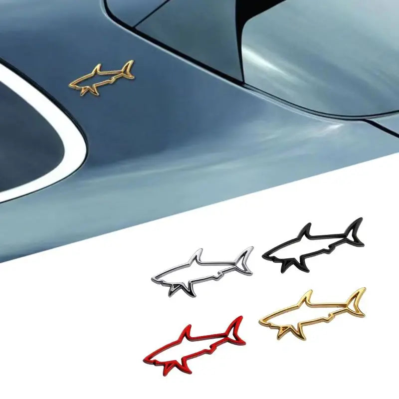Metal Shark Emblem Badge – 3D Hollow Decal for Car and Motorcycle Styling