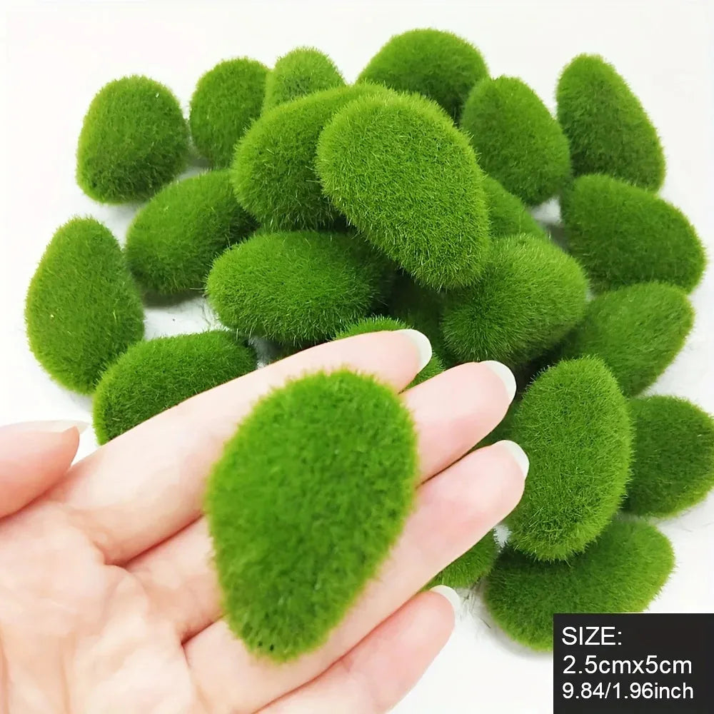 Artificial Moss Rocks – Decorative Faux Green Stones for Garden Landscapes
