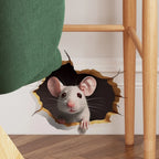 3D Mouse Hole Wall Sticker – Cute Animal Reading Decal for Home Decoration