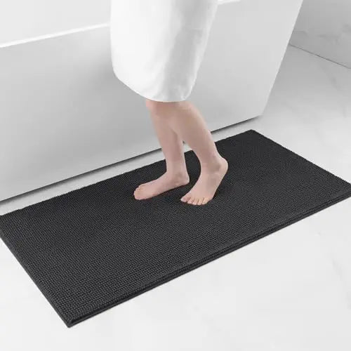 Chenille Bathroom Mat – Ultra Soft Absorbent Non-slip Rug for Shower Floors