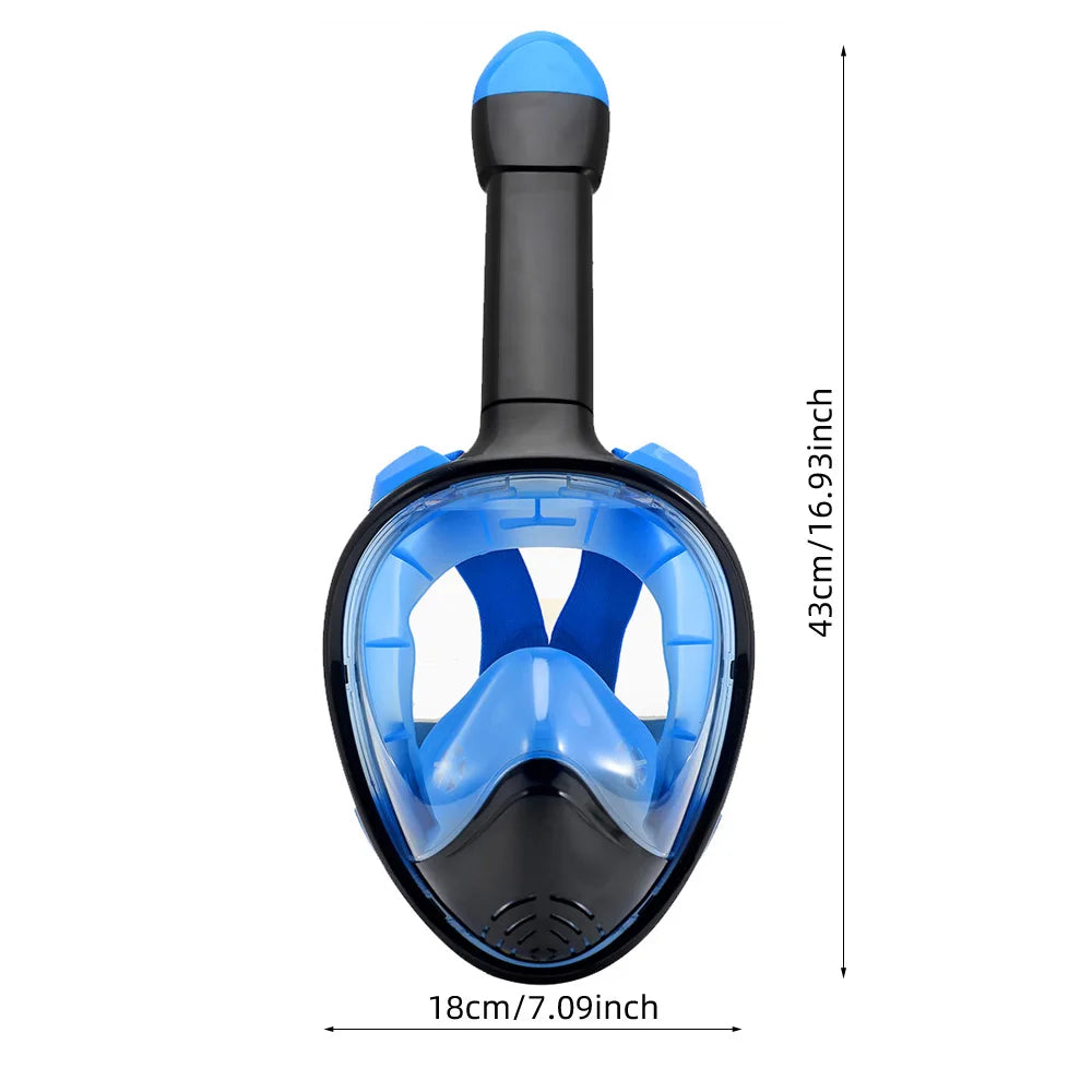 Full Face Snorkel Mask – Anti-Fog Panoramic View for Diving and Swimming