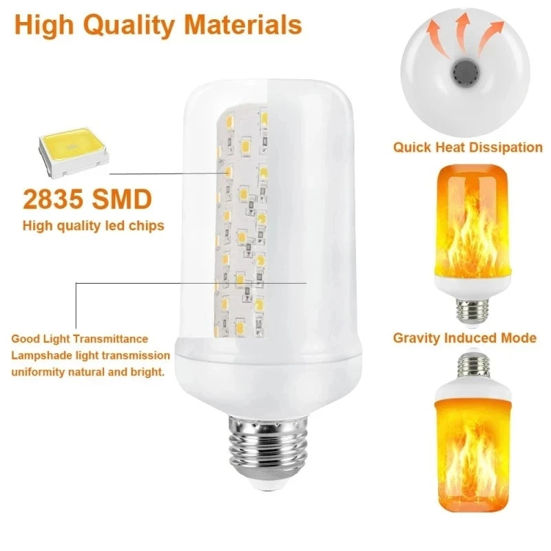 LED Flame Effect Light Bulb – Dynamic Fire Simulation for Home Decoration