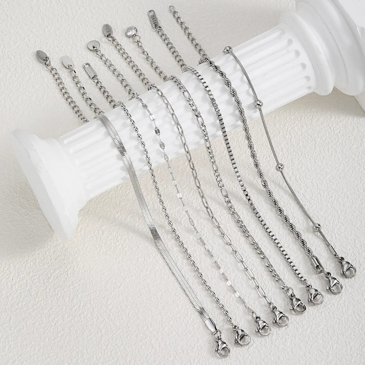 Stainless Steel Link Chain Bracelet – Stackable Silver Jewelry for Women