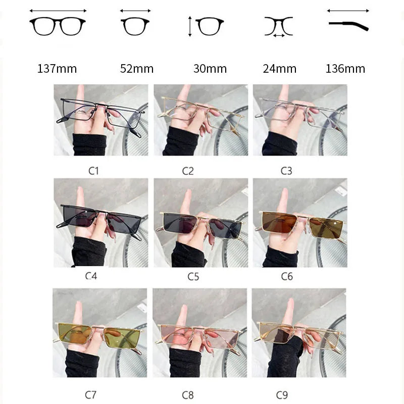 Vintage Square Metal Sunglasses – UV400 Retro Eyewear for Men and Women