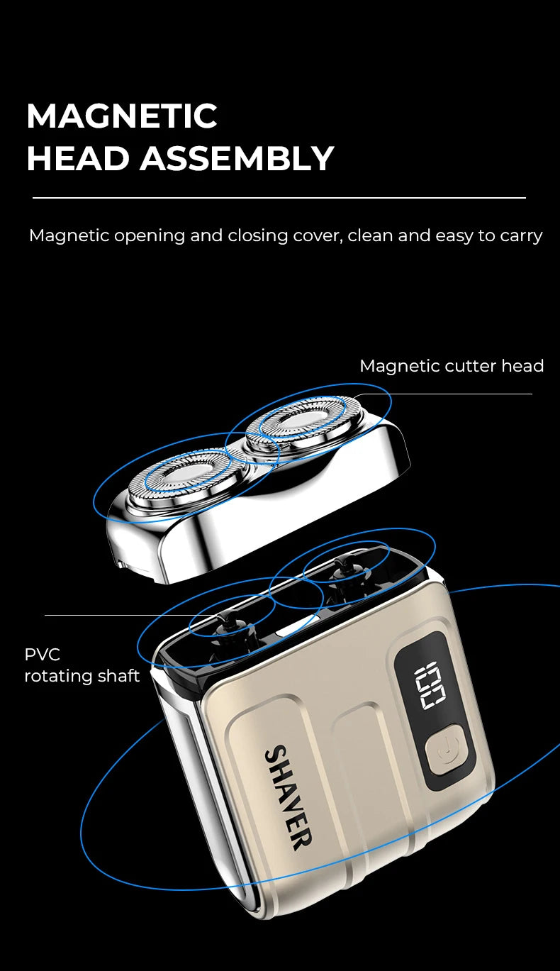 Electric Smart Shaver – Rechargeable Digital Travel Grooming for Men
