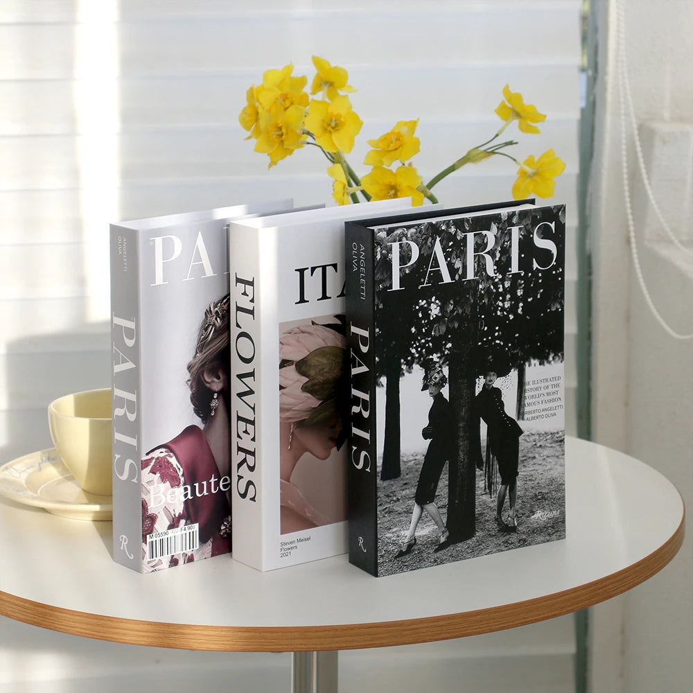 Decorative Simulation Books – Modern White Faux Props for Home Decor