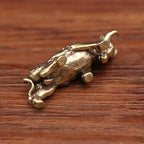 Brass Bull Statue – Solid Copper Animal Figurine for Wealth Home Decor