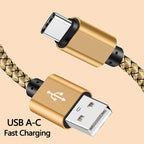 Braided Nylon USB-C Charging Cable – Fast Data Sync for Android and iPhone
