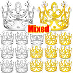 Mini Plastic Crown Topper – Pearl Tiara for Kids Cake and Hair Decoration