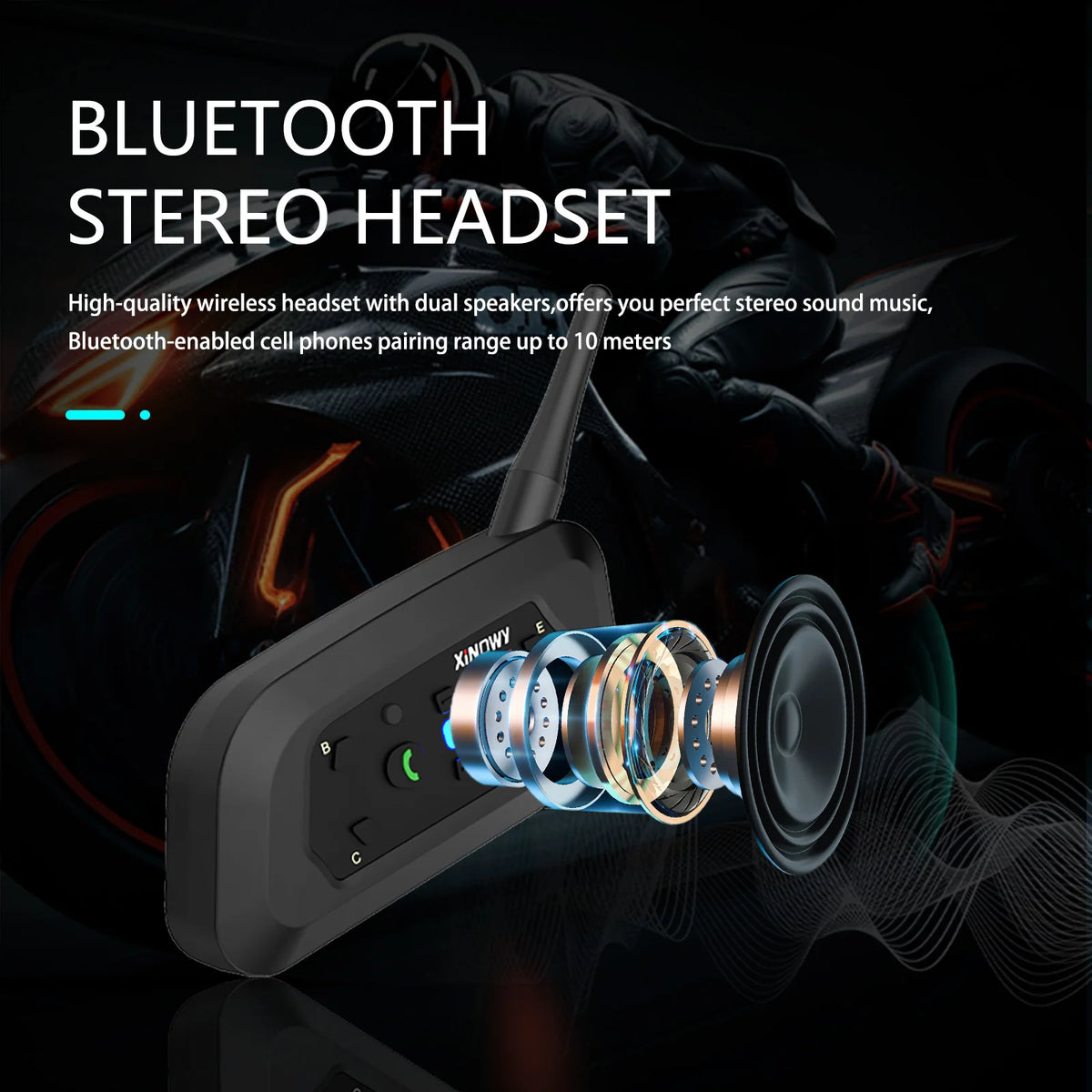 Motorcycle Bluetooth Helmet Intercom – Wireless Headset for Group Riding