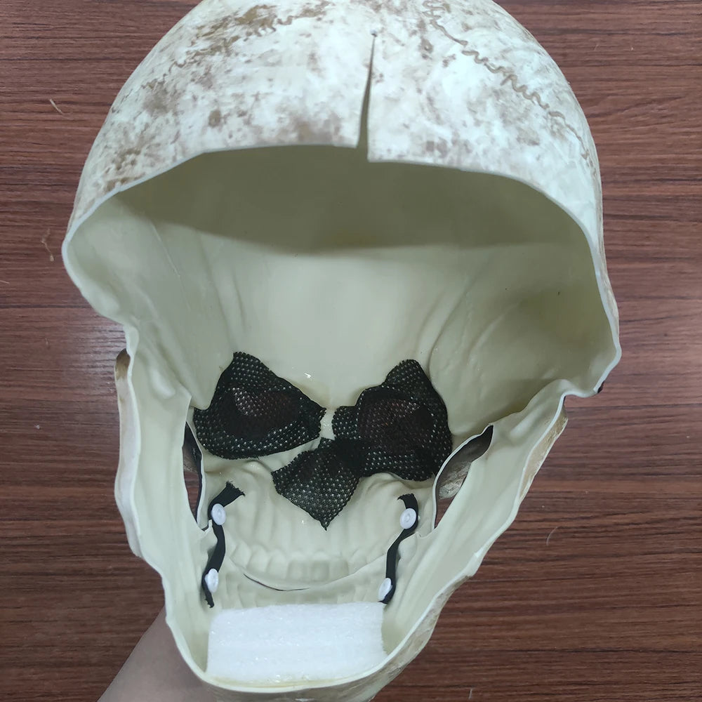 Full Head Skull Mask – Realistic Moveable Jaw for Halloween Cosplay