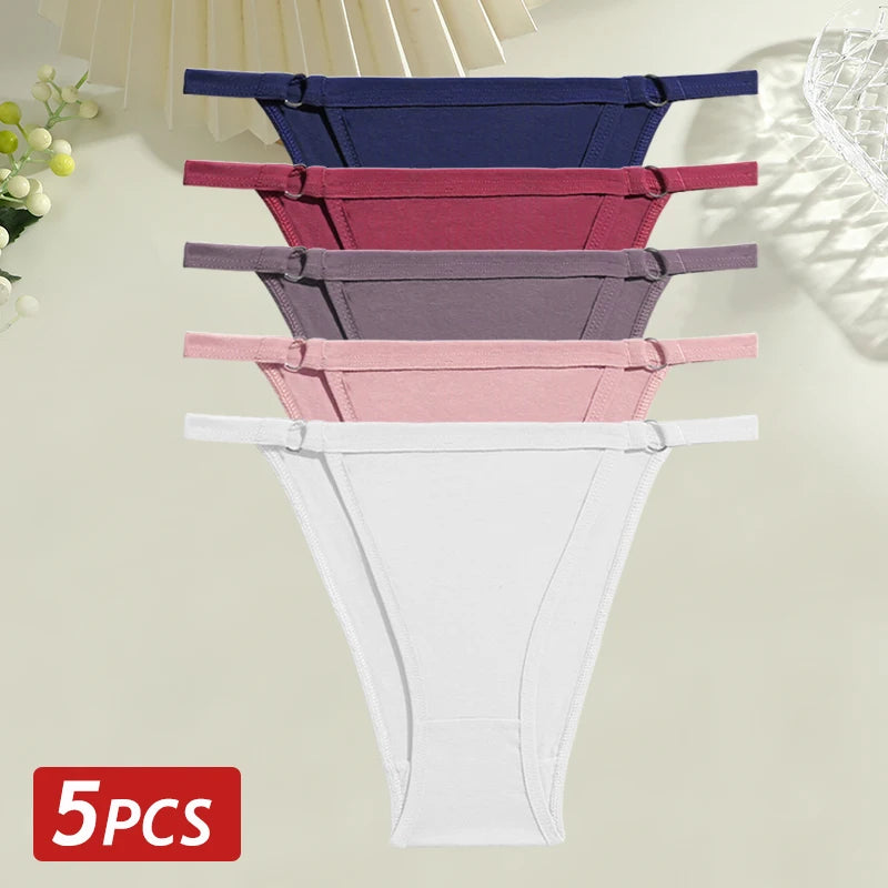 Cotton Low Rise Briefs – Metal Ring Hollow Panties for Women M-2XL