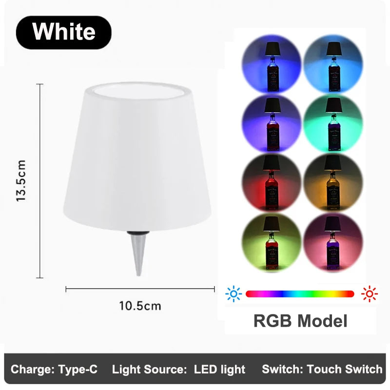 Wireless LED Wine Bottle Lamp – Touch Control for Outdoor Dining