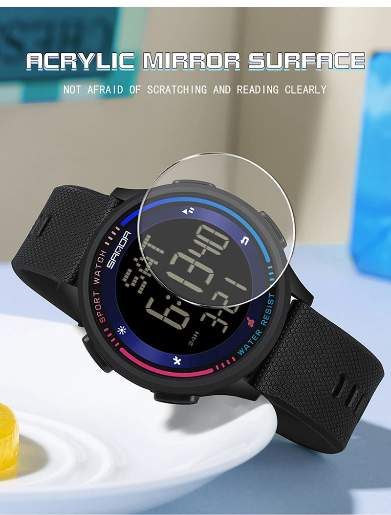 Digital Sports Watch – Waterproof Large Display for Outdoor Athletics