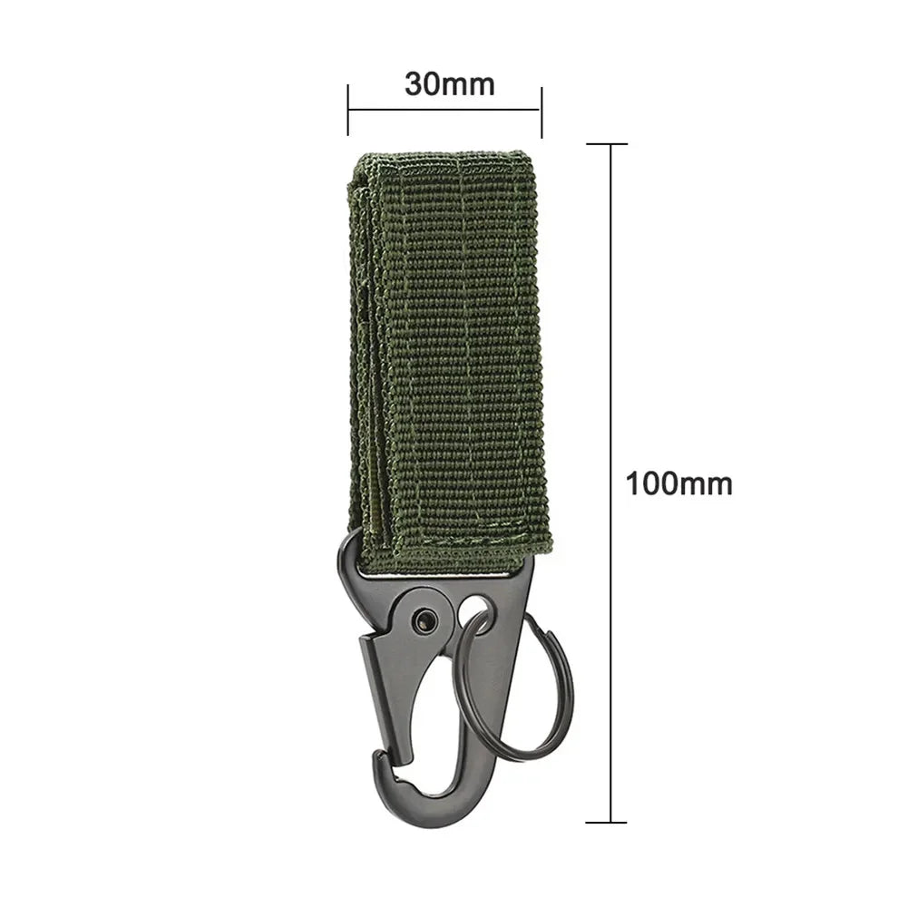 Tactical Nylon Webbing Carabiner – Heavy Duty Keychain for Outdoor Camping