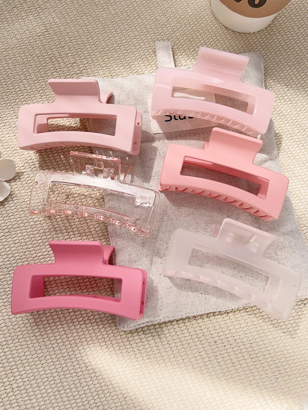 Matte Square Hair Claw Clips – Non-slip 3.4 inch Accessories for Thick Hair
