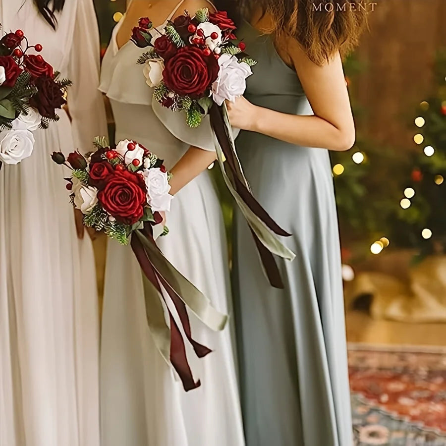Artificial Rose Flowers – Stemmed Fake Roses for Wedding Bouquets and Decor