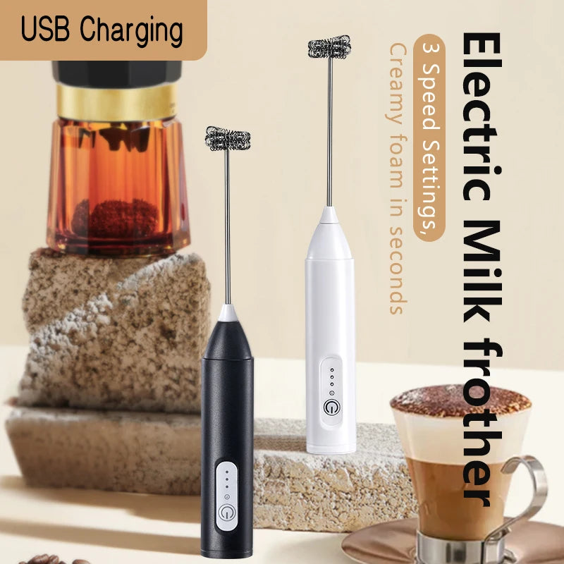 Electric Milk Frother – Wireless Handheld Foam Maker for Coffee and Baking