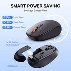 Wireless Bluetooth Mouse – Silent 1600 DPI Optical for Laptop and Tablet