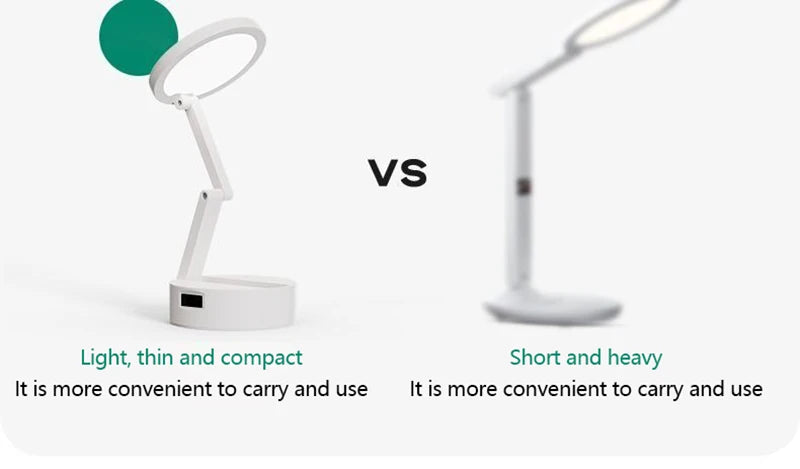 Foldable LED Desk Lamp – Rechargeable USB Reading Light for Home Office