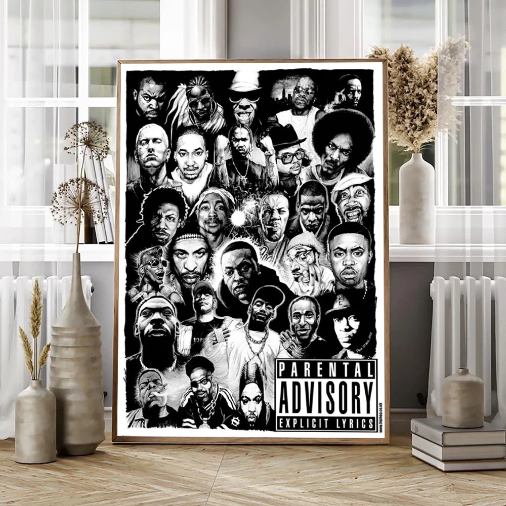 Hip Hop Canvas Wall Art – Notorious BIG and Tupac Poster for Home Decor