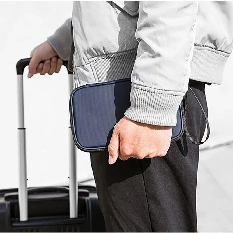 Zipped Oxford Passport Wallet – Travel Document Organizer for Men and Women