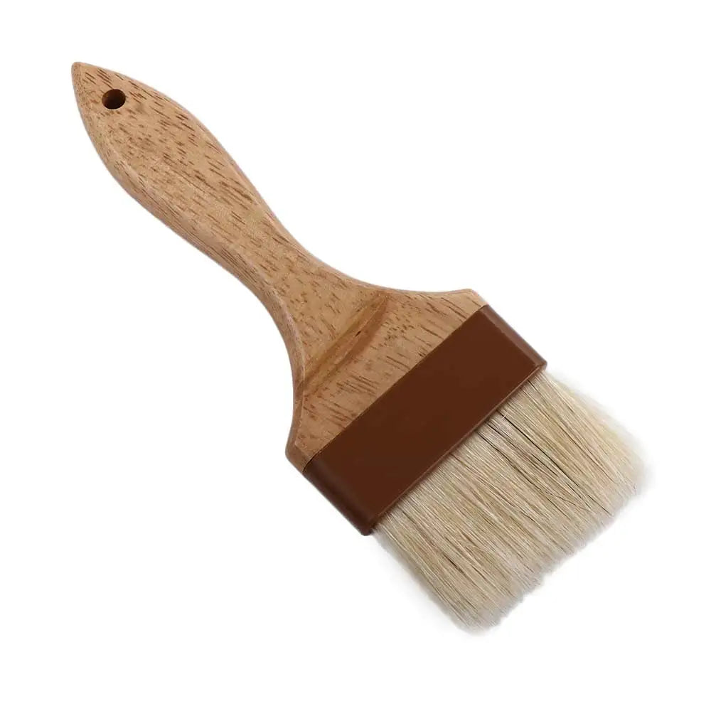 Wooden Bristle Pastry Brush – Flat Oil Basting Tool for Baking and Barbecue