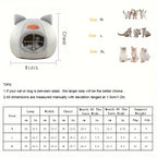 Plush Cat Shape Bed – Semi-Closed Warm Cave for Pet Sleeping